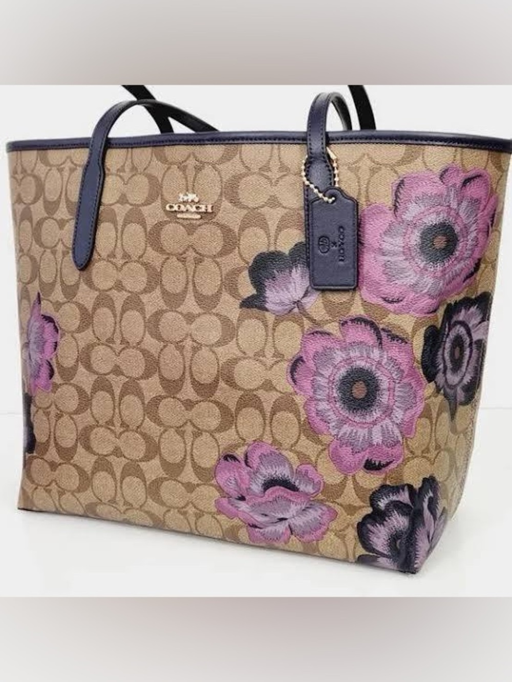 Coach City Tote in Signature Canvas with Kaffe Fassett Print